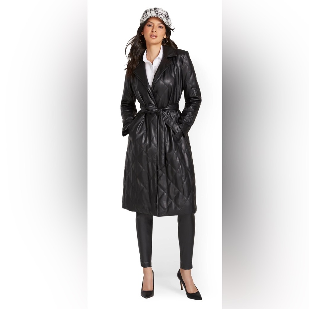 New York & Company - Quilted Leather Trench